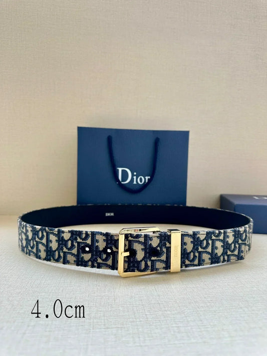 2025 Black grained cowhide leather belt Width 4.0cm