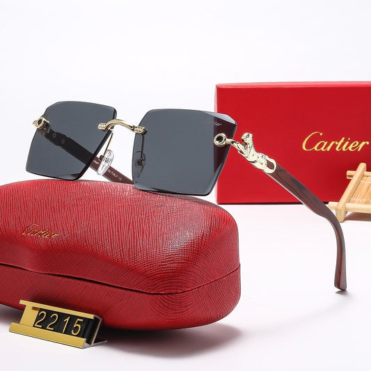 2025 Square frameless leopard head Sunglasses 2215