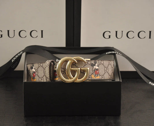 2025 3-color double G Mickey Mouse print belt