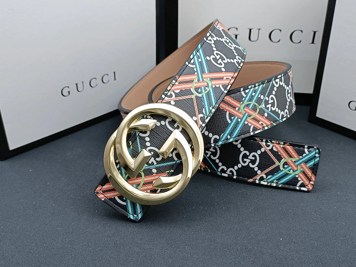 2025 3 Colors  double G stripe calico belt