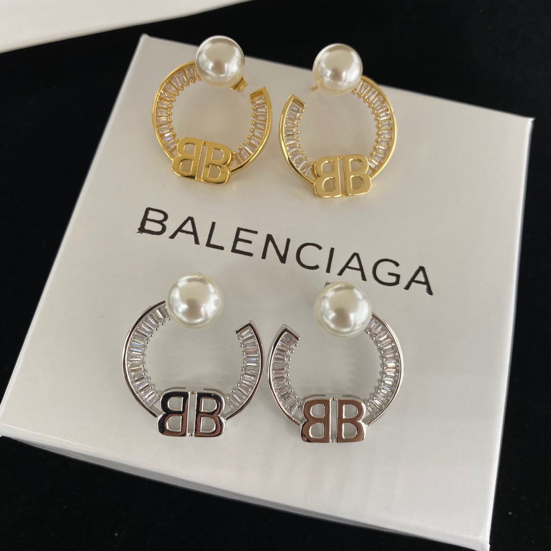 2025 Crystal Diamond Pearl Earrings