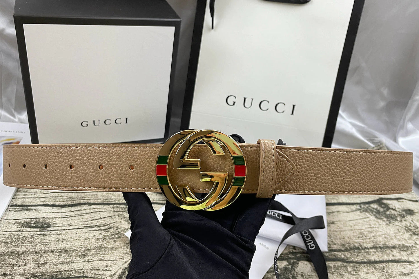 2025 4 Colors  double three-layer lychee pattern double-sided belt