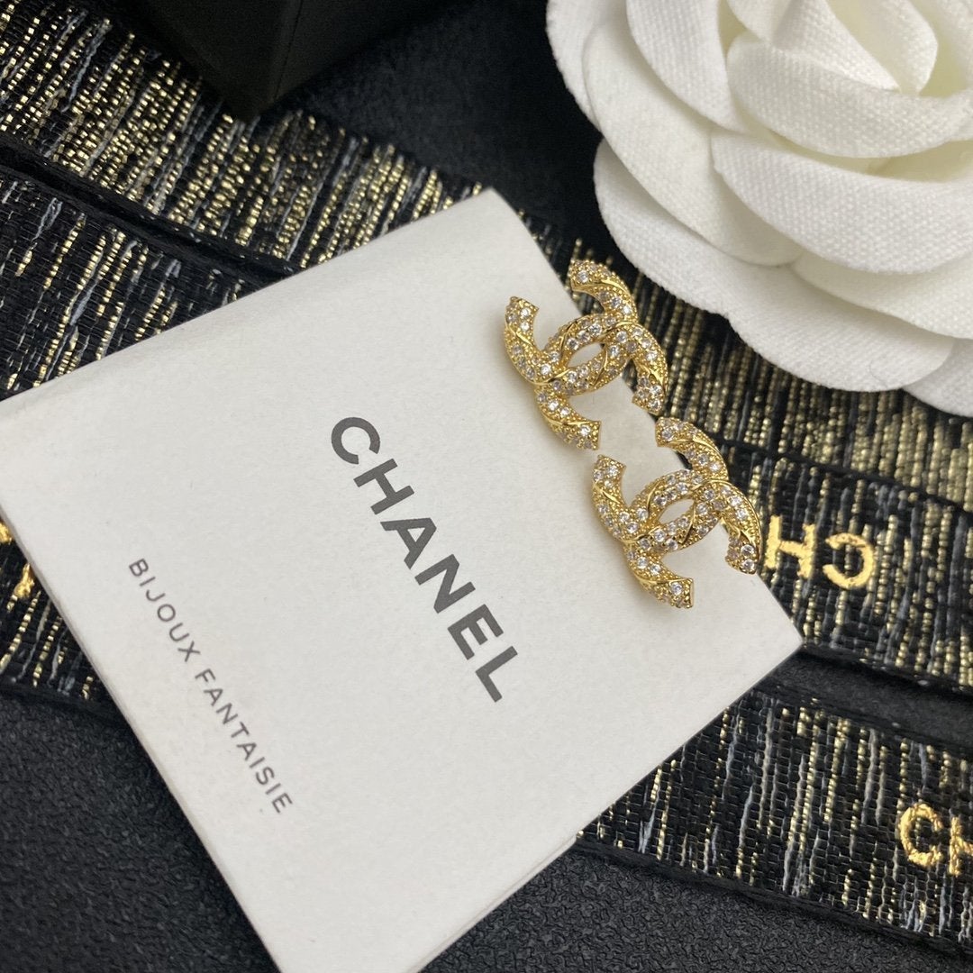 2025 Luxury Zircon Double C Stud Earrings