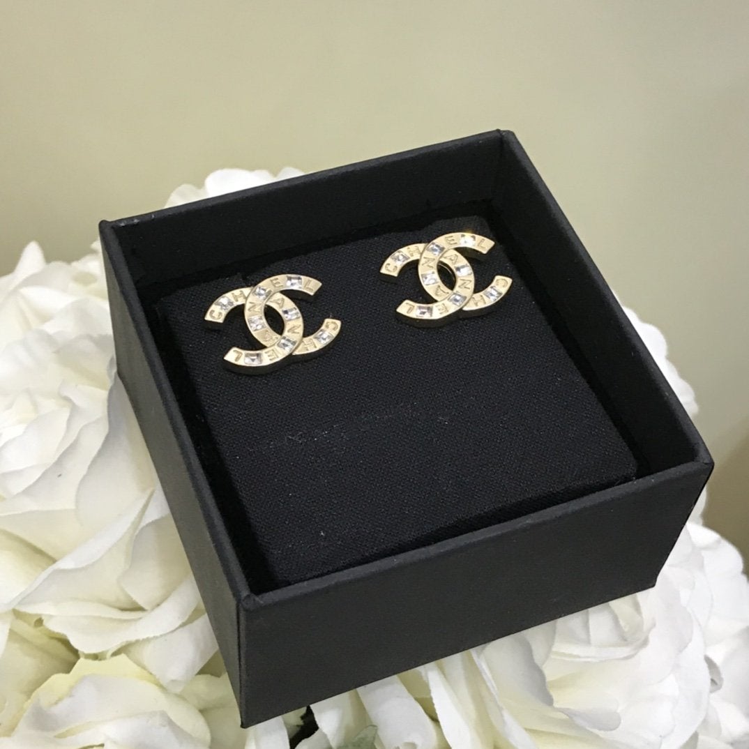 2025 Letter Swarovski Crystal Earrings