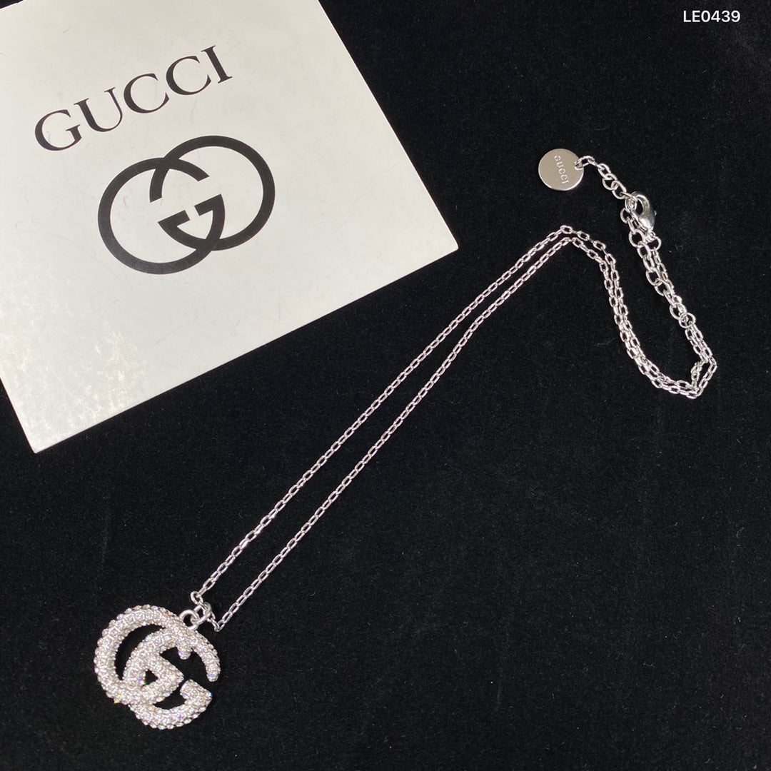 2025 Luxury Encrusted Diamond Double G Necklace