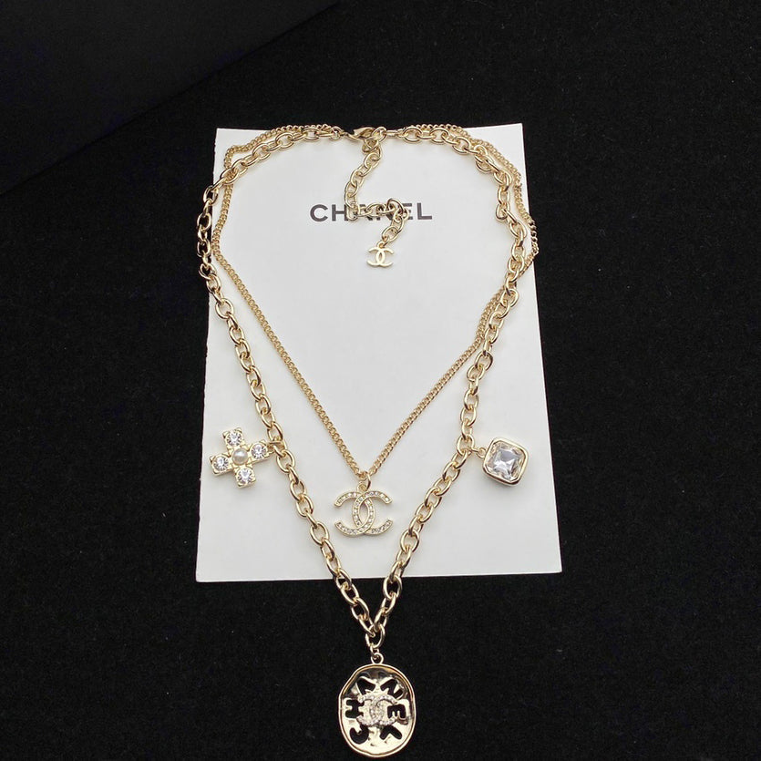 2025 New Pearl and Diamond Double Layer Necklace