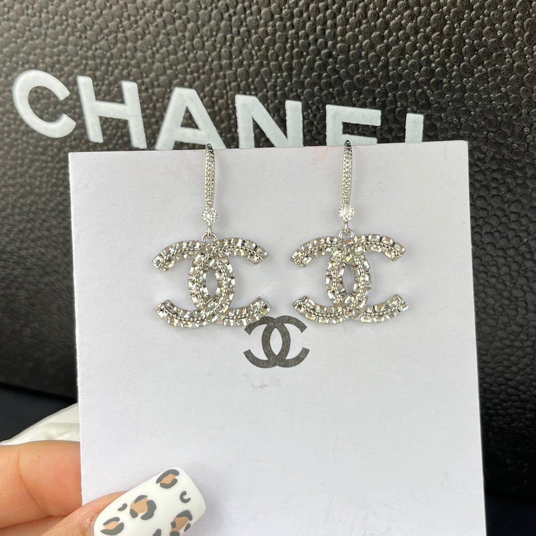 2025 Luxury Rhinestone Pendant Double Earrings