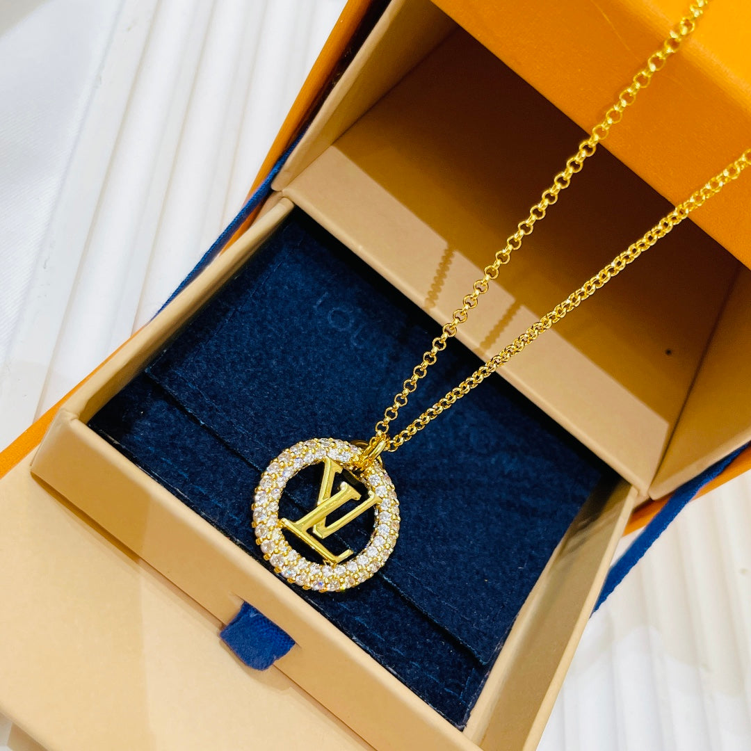 2025 letter round diamond necklace