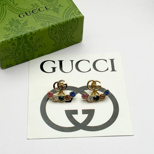 2025 Stylish Double Color rhinestone earrings