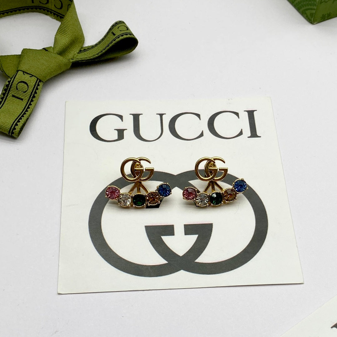 2025 Stylish Double Color rhinestone earrings