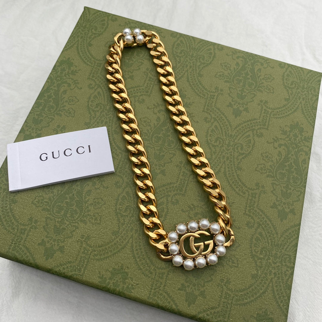 2025 Pearl Letter Bracelet Necklace Set