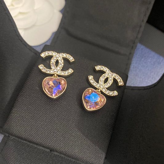 2025 Sparkling Laser Heart Zircon Earrings