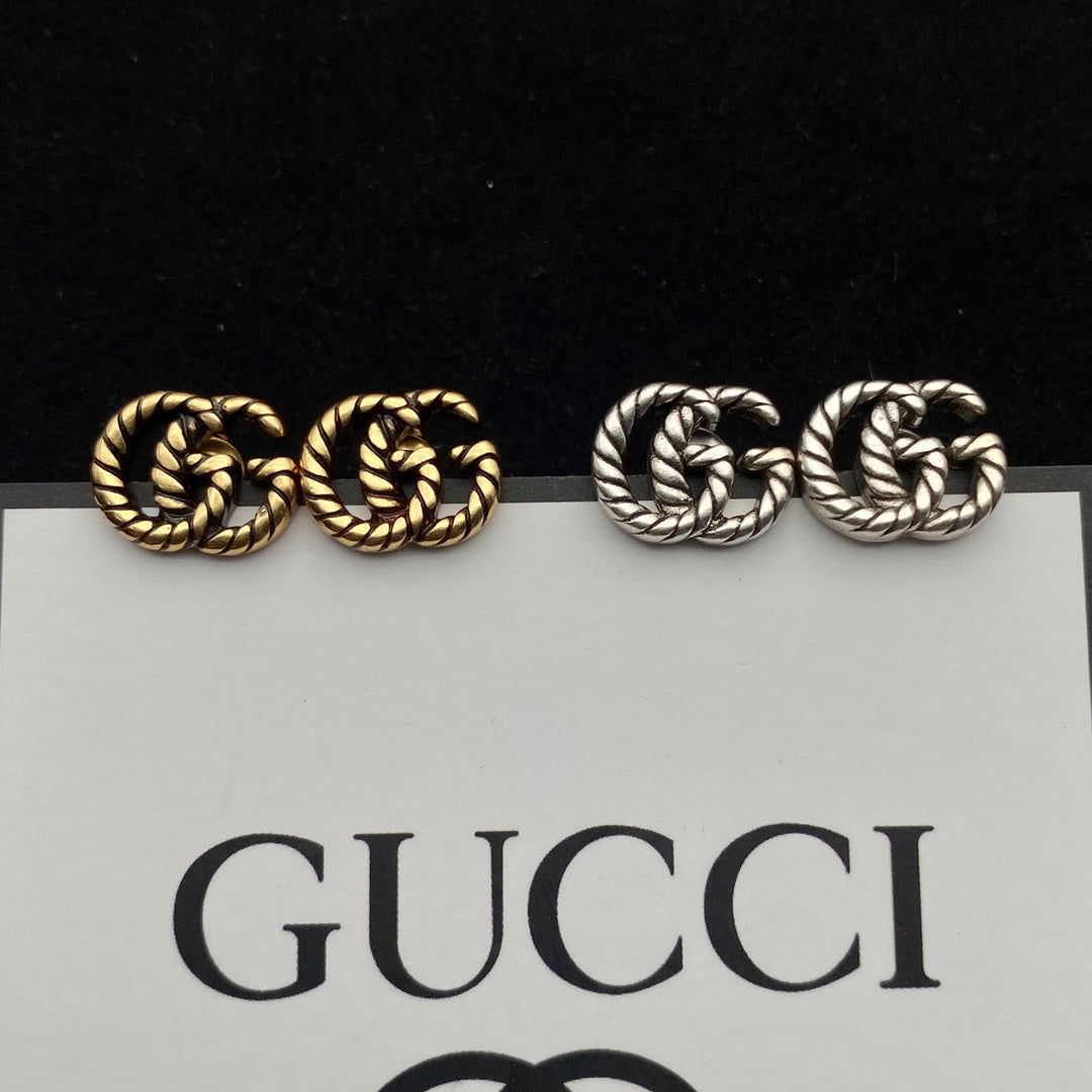 2025 Double G Thread Design Stud Earrings