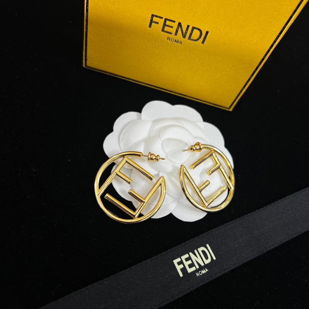 2025 Gold Letter Big Hoop Earrings