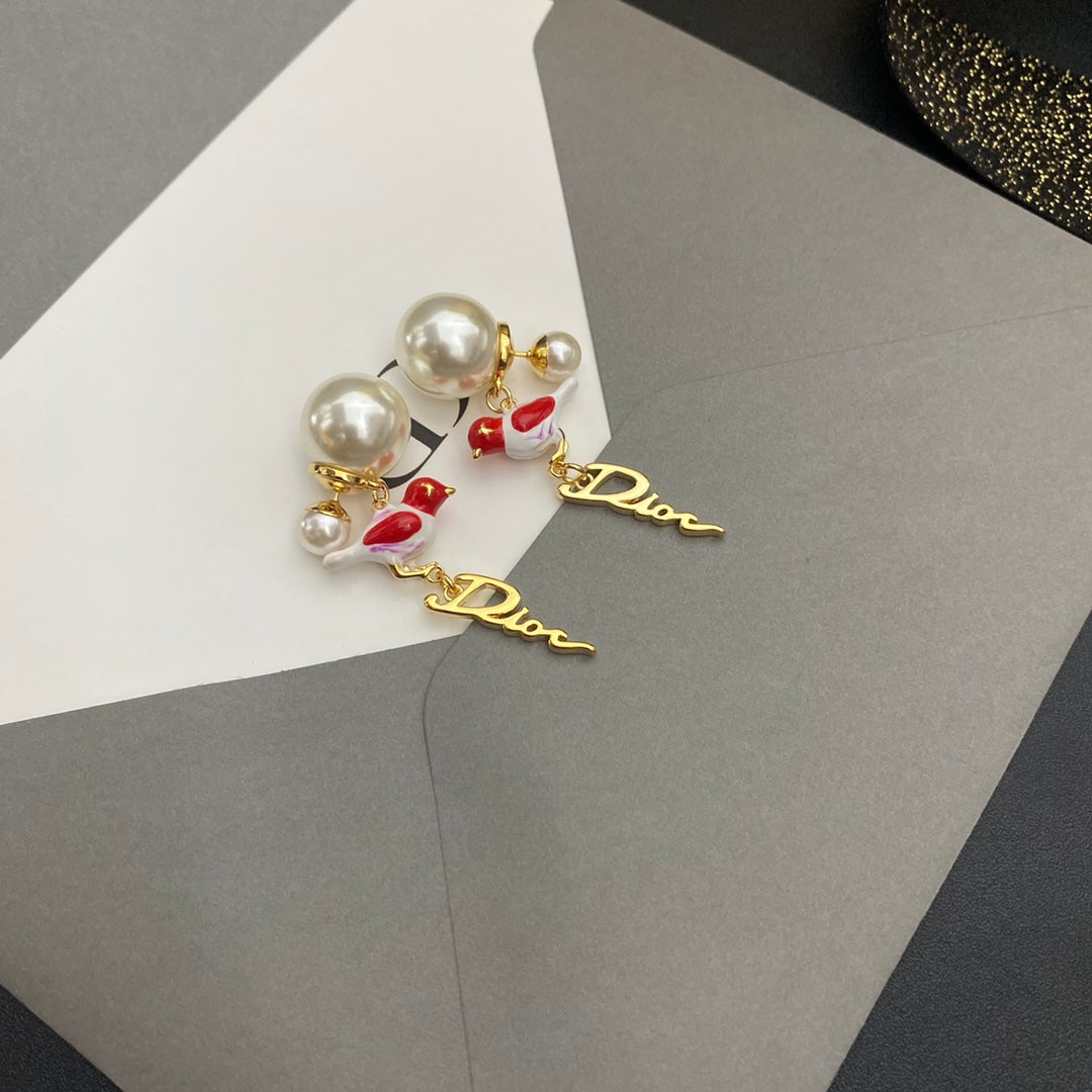 2025 Bird Pearl Earrings
