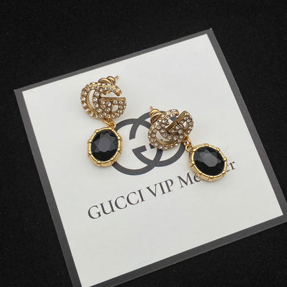 2025 Alphabet crystal earrings