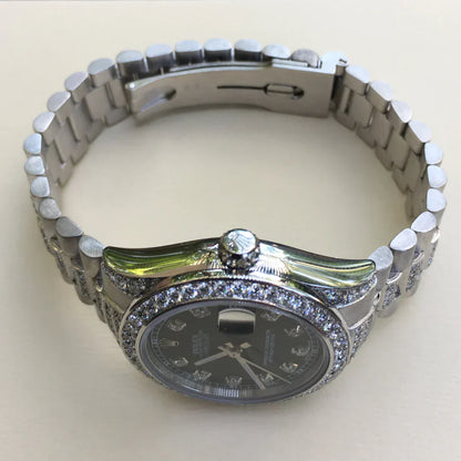 2026 Watch Datejust 31mm Midsize Stainless Steel Diamond Dial Lugs Gold Bezel
