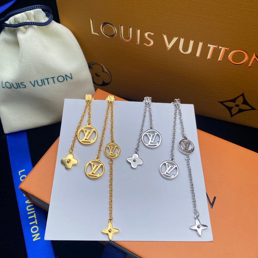 2025 Flowers Letters Logo Chain Earrings