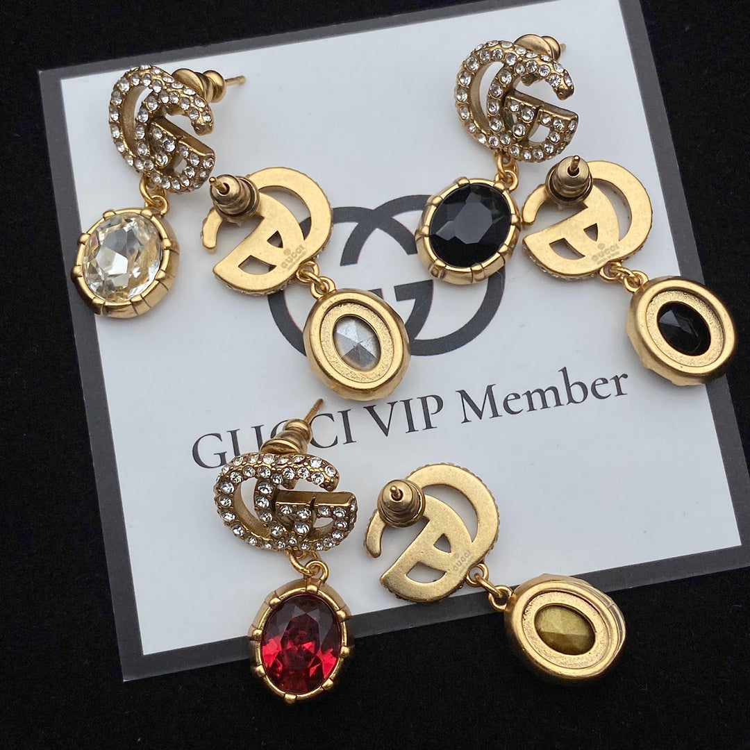 2025 Alphabet crystal earrings