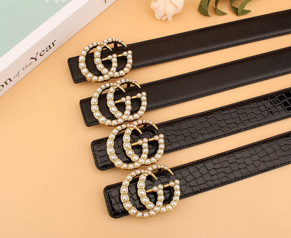 2025 2 styles of  double  pearl belt