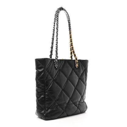 2025 Bag Lambskin Quilted CC 19 Shopping Bag Black