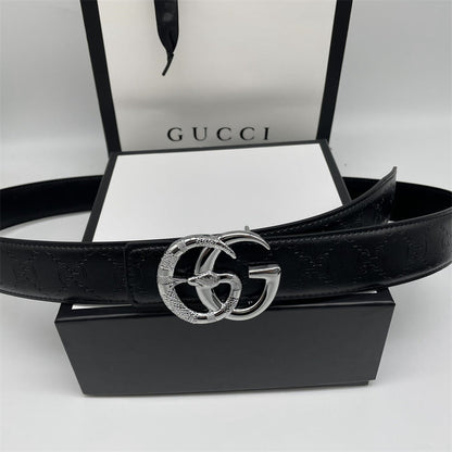2025  Printed Letter Leather Belt