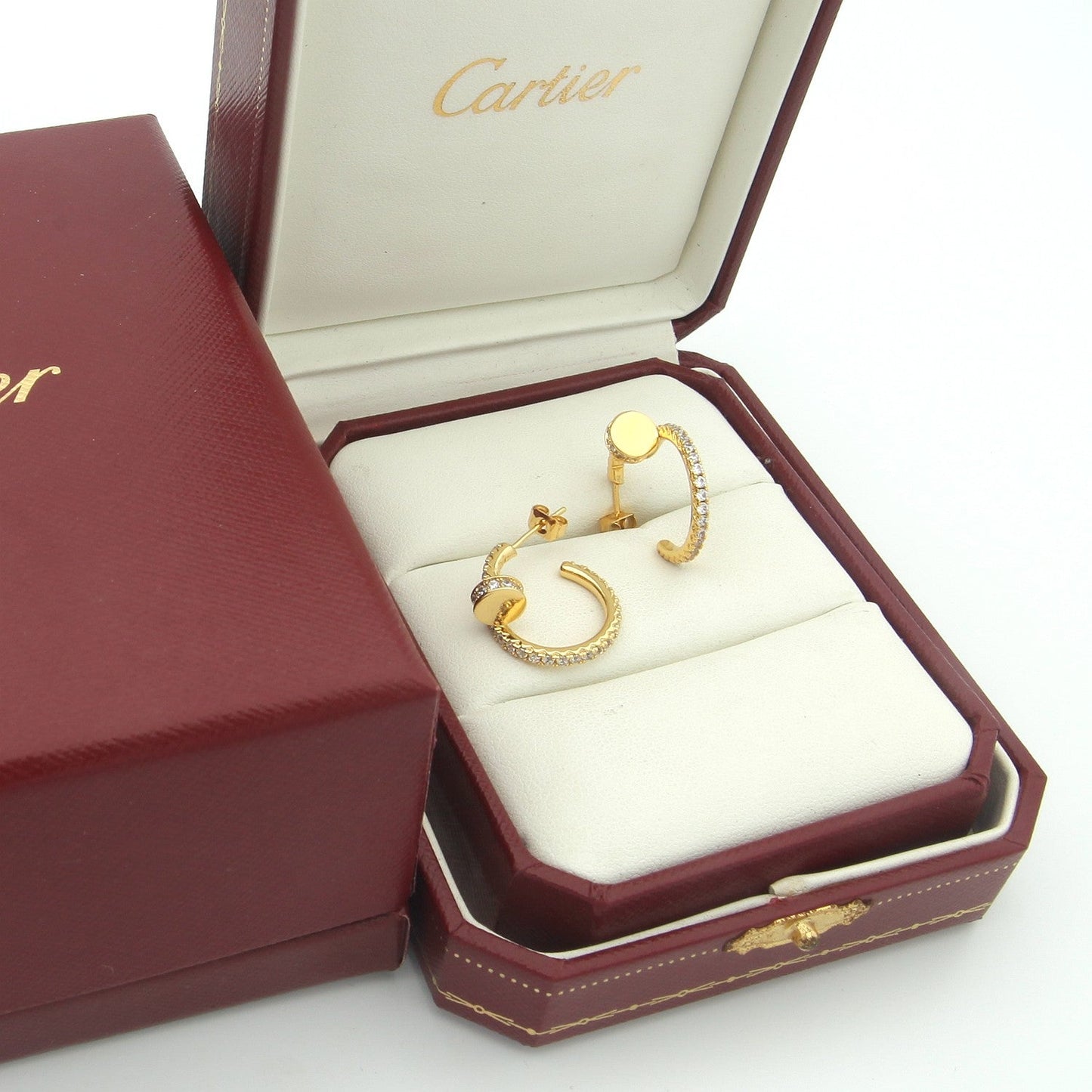 2025 Full Diamond Nail Earrings
