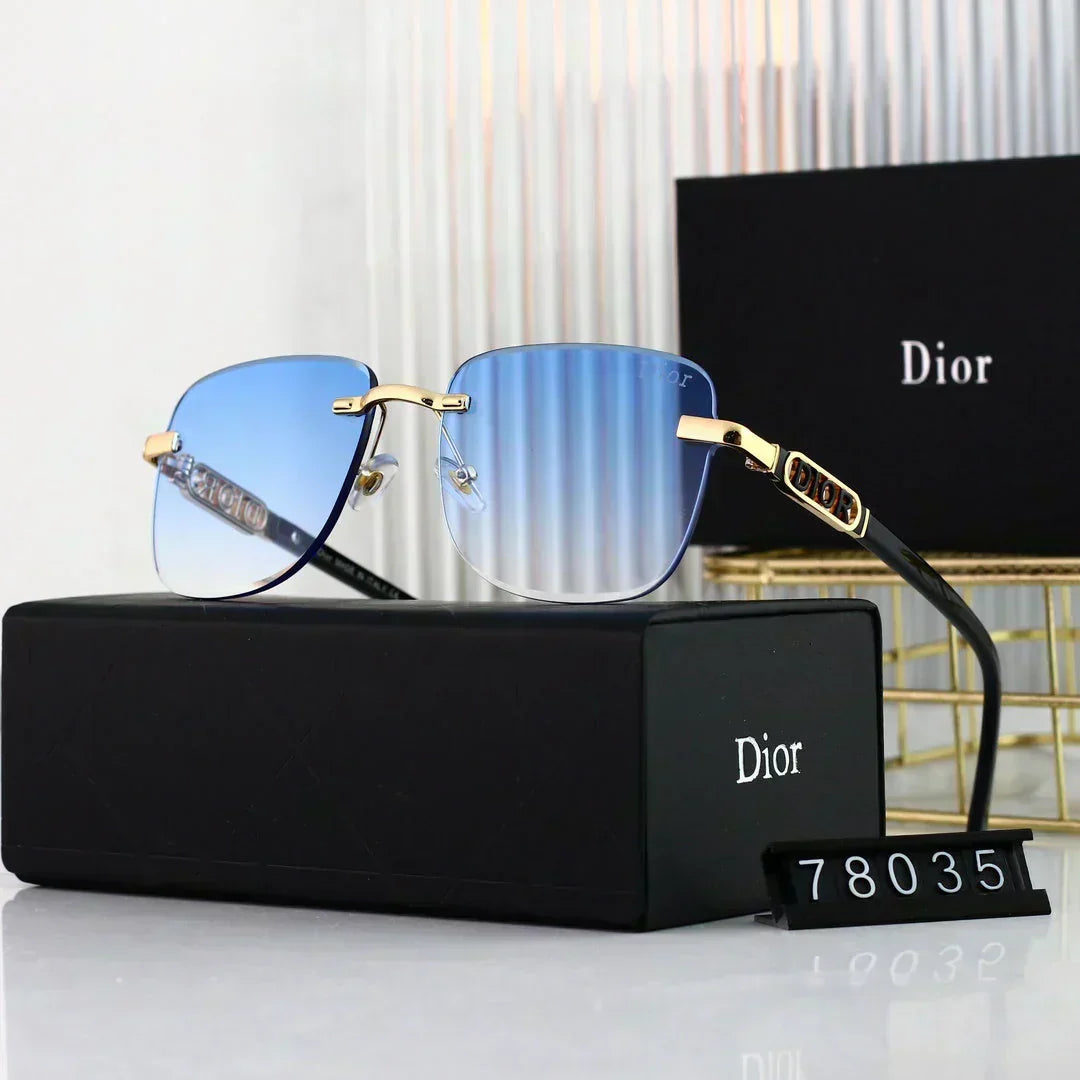 2025 Polygonal rimless cut-edge sunglasses