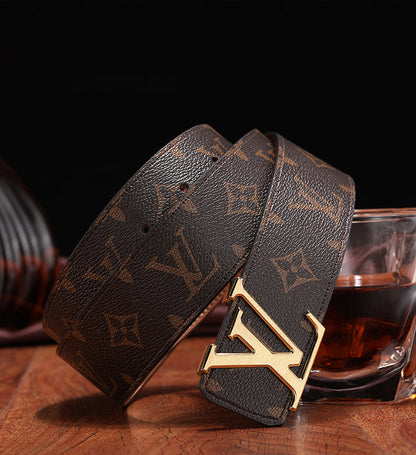 2025 3 Colors  printed letter leather belt