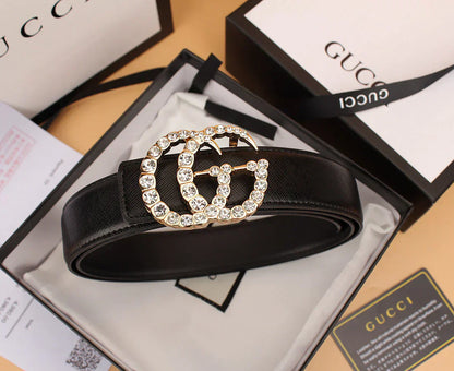 2025 2 Styles   Double G Rhinestone Belt
