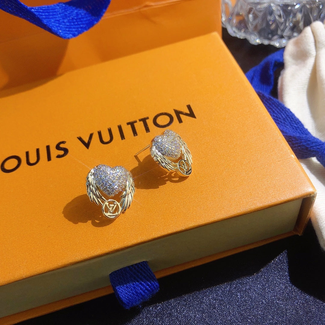 2025 Angel Wings Heart Earrings