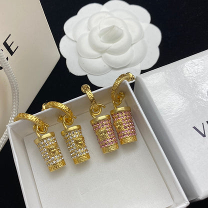 2025 Medusa Cylinder Drop Earrings