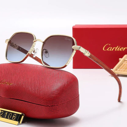 2025 Square Fashion Wooden Frame Sunglasses 2107