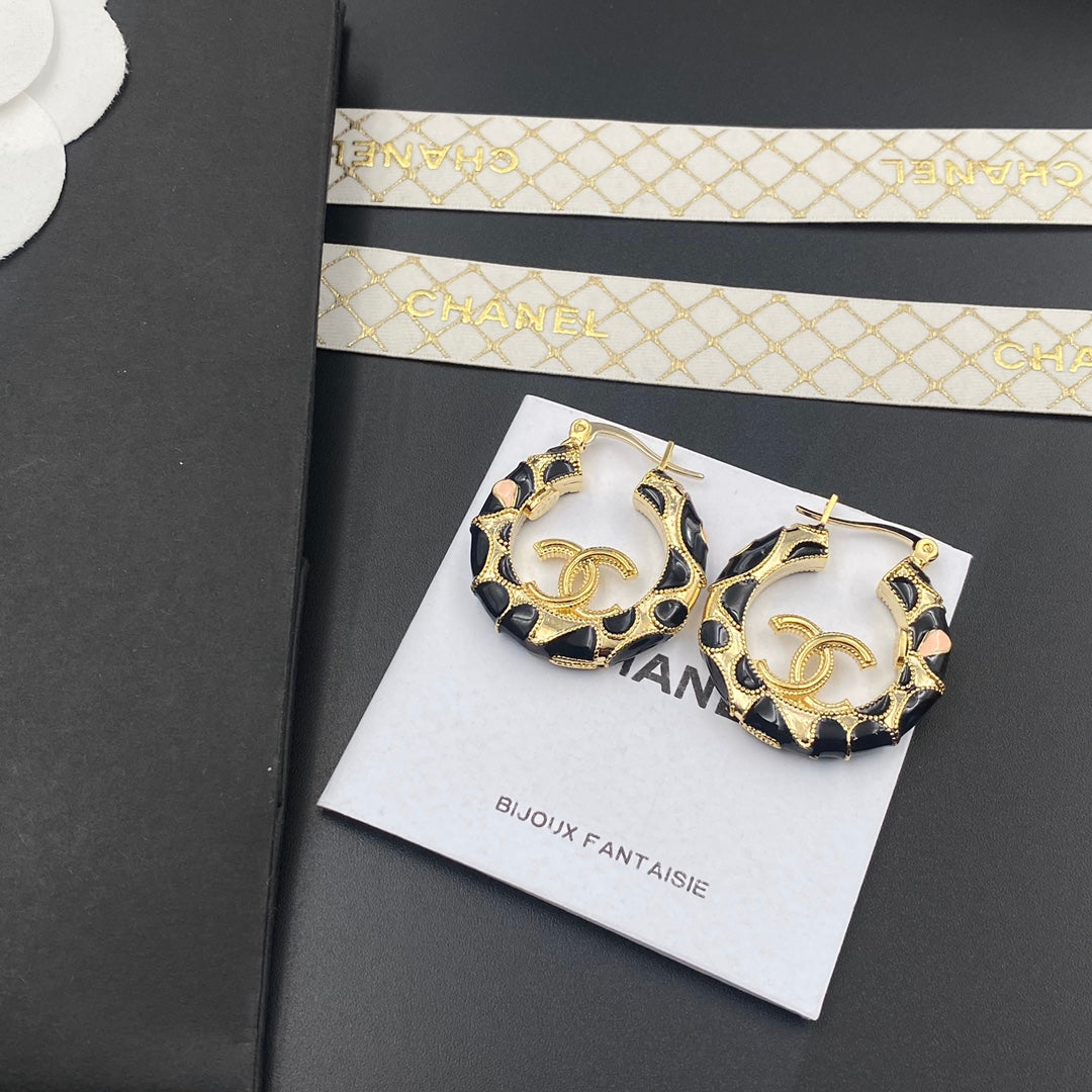 2025 Vintage Black Hoop Earrings