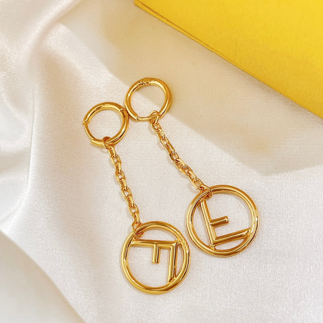 2025 Letter Tassel Gold Earrings