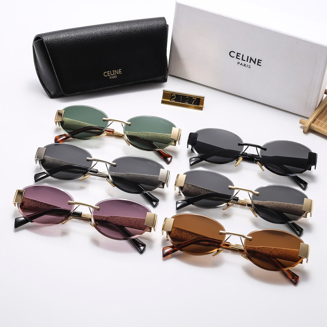 2025 Oval-frametone METAL SUNGLASSES