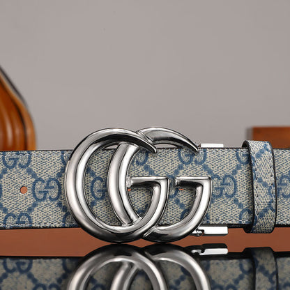 2025 3 Colors  printed letter leather belt