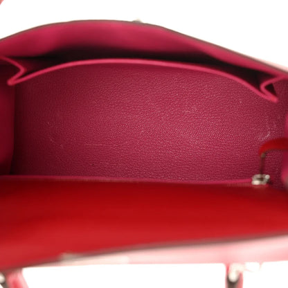Madame Calfskin Verso Kelly Sellier 25 Rouge Piment Rose Shocking BAG