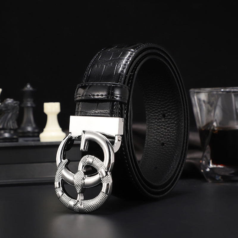2025 3 Colors  printed letter leather belt