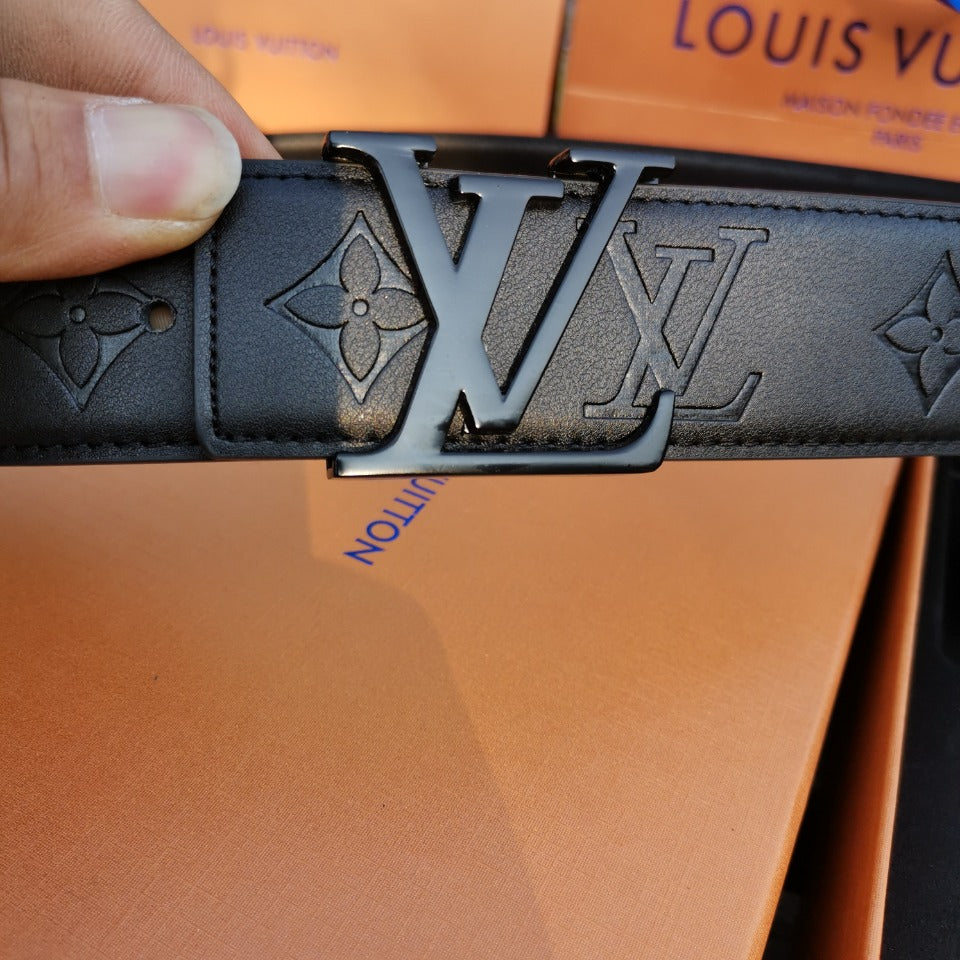 2025  Double Buckle Embossed Men's Belt