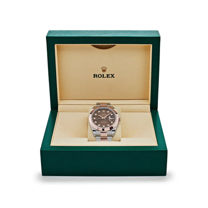 2025 Watch Datejust 126301 Rose Gold Stainless Steel Chocolate Diamond Dial (2023)