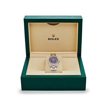 2025 Watch Datejust 278381RBR 'Ladies' Stainless Steel Rose Gold Aubergine Purple Dial Diamond Bezel Oyster (2022)