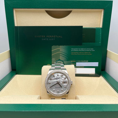 2025 Watch Datejust 126284RBR Stainless Steel White Gold Mother of Pearl Dial