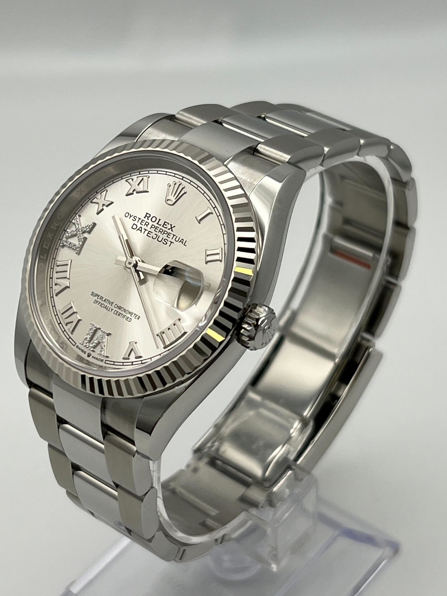 2025 Watch Datejust 126234 White Gold Stainless Steel Silver Dial Oyster