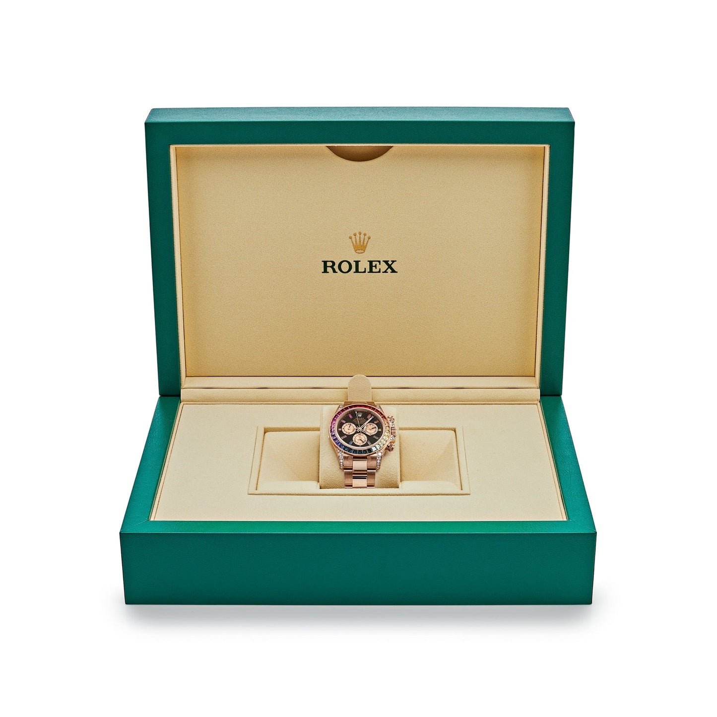 2025 Watch Daytona 116595RBOW 'Rainbow' Rose Gold Black Dial Sapphire Bezel
