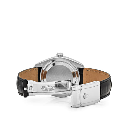 2025 Watch Sky-Dweller 326139 White Gold Black Dial Leather Strap