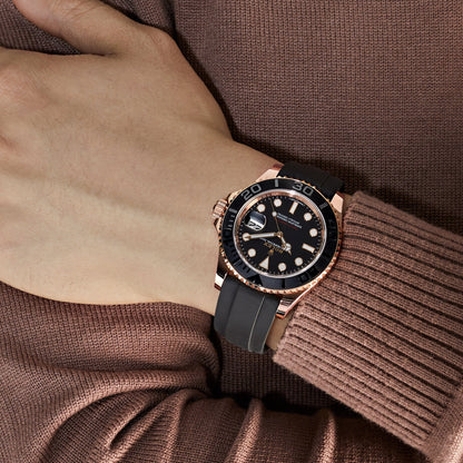 2025 Watch Yacht-Master 116655 Rose Gold Black Dial