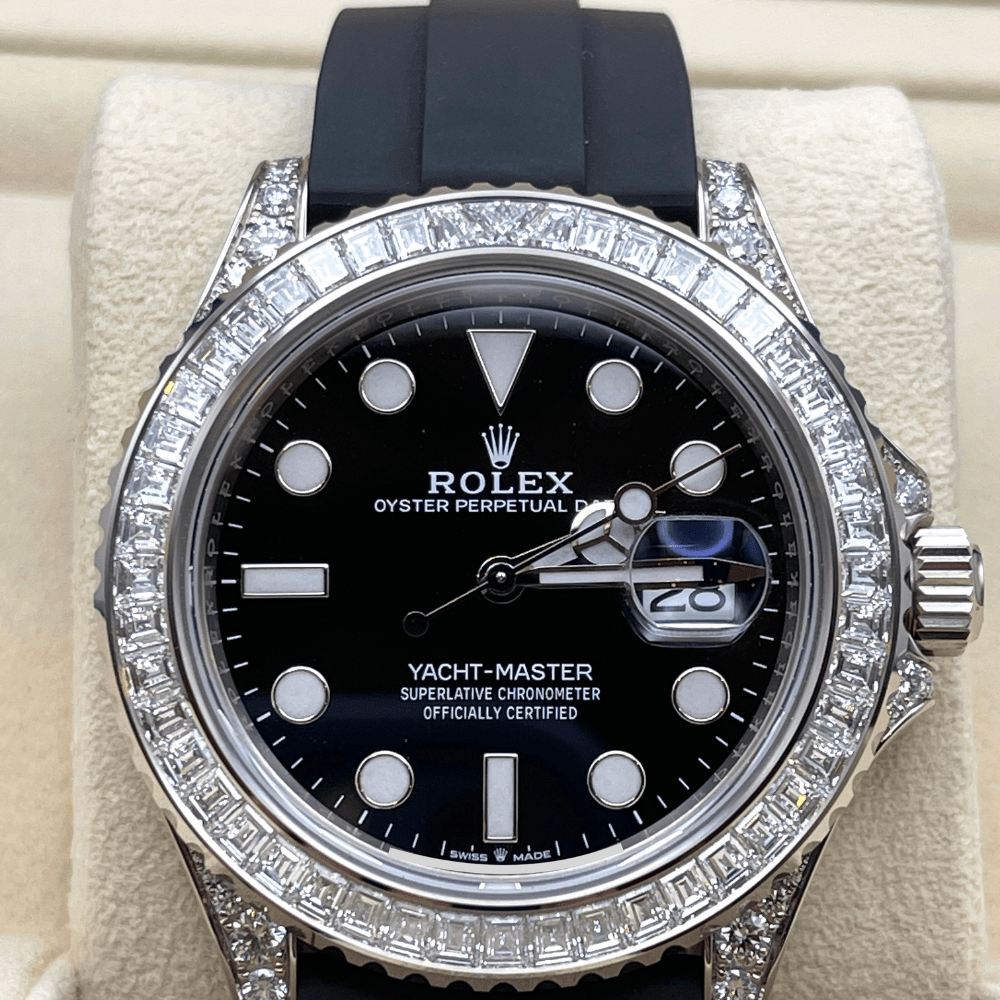 2025 Watch Yacht-Master 226679TBR White Gold Black Dial Diamond Bezel